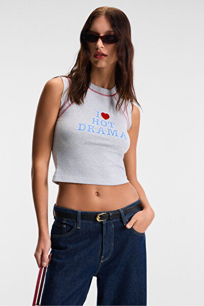 GRIMELANGE Jasvella women's flexible fabric halter neck Slim Fit grimelange singlet