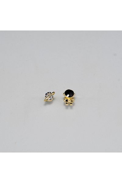 Piercing by Sever Combined Planet and Astronaut Steel Piercing… Gold Color, Transparent Stones (Targus Helix Conch Flat)