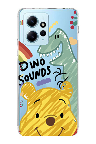 moonset Xiaomi Redmi Note 12 4G Uyumlu Winnie Tasarımlı Baskılı Şeffaf Telefo...