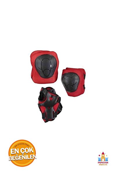 PapatyamPartiEvi Red Protection Set - Cycling Skating Skateboard Hand Knee Pads