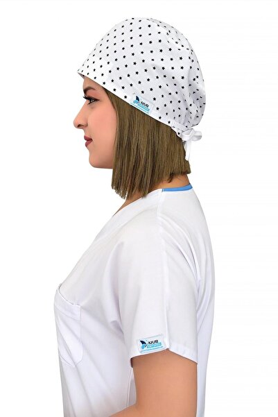 Nur Ortopedi Unisex Beyaz Yıldız Desenli Doktor Hemşire Hastane Aşçı Cerrahi ...