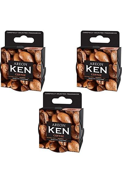 Areon Ken Car Air Freshener Coffee Home Tin Can Mini Top Up Adjustable Vented Lid 3D Multi Pack Set