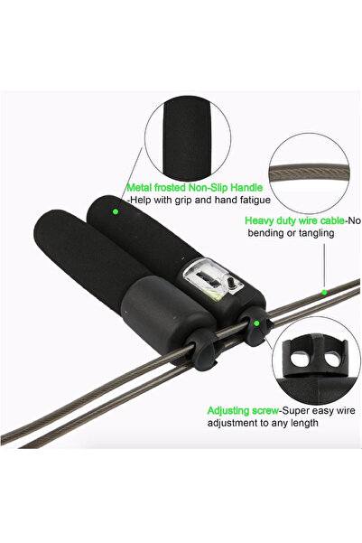YALLA HomeGym YALLA Home Gym 3 Meter Jumping Rope With Counter, Adjustable Length, Speed Skipping Rope