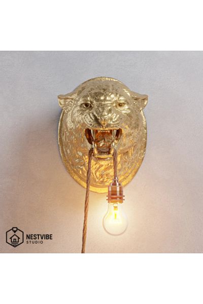 DREAM MODE Leopard Head Stylish and Modern Wall Lamp Nestvi̇be Special Series
