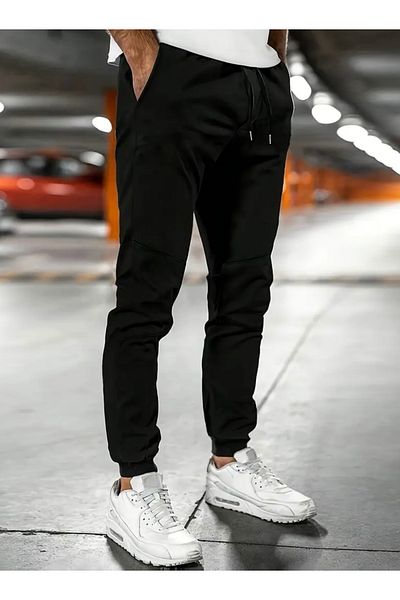 Last fashion Black Men's Elastic Leg Sweatpants