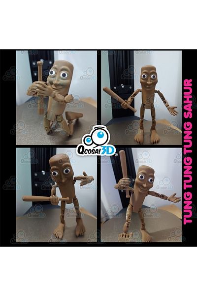 FigürDizayn Tung Tung Tung Sahur Brainrot 14 cm Character Figure Toy Joints Movable
