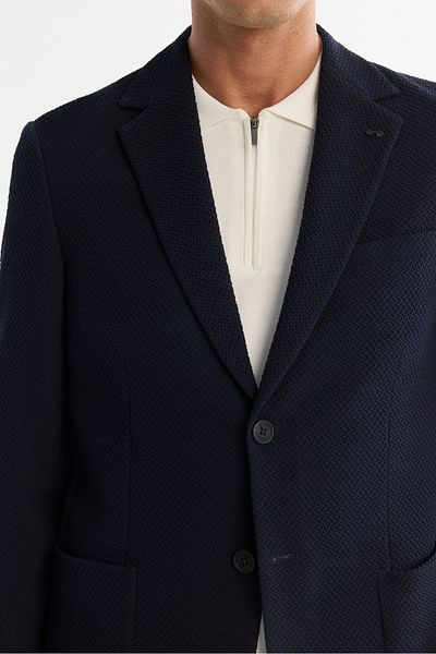 Avva Ανδρικό μπουφάν Navy Blue Mono Collar Bi-stretch A42y4011