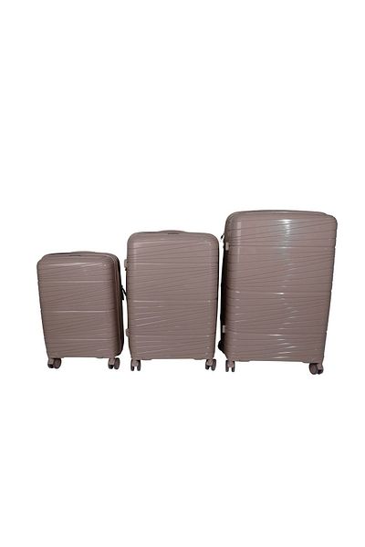 Generic W.o.k Travel - Travel Trolley Bag 3 Pcs Set with Polypropylene Material - 20" 24" 28" - COFFEE