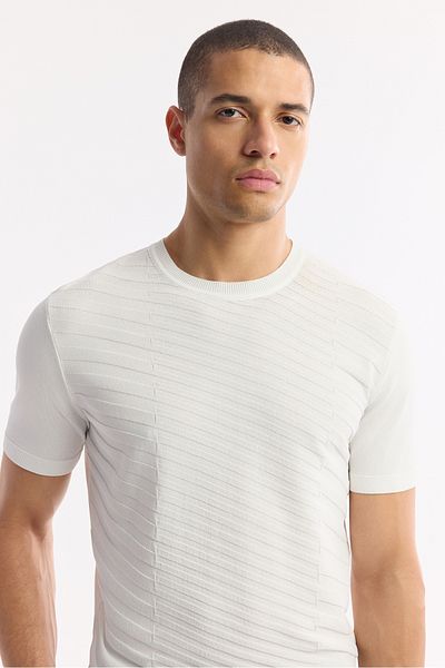 Avva Ανδρικό μπλουζάκι Ecru Cycling Knitwear A51Y5004