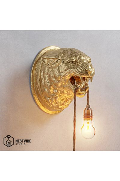 DREAM MODE Leopard Head Stylish and Modern Wall Lamp Nestvi̇be Special Series