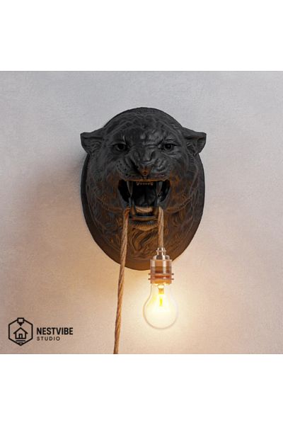 DREAM MODE Leopard Head Stylish and Modern Wall Lamp Nestvi̇be Special Series