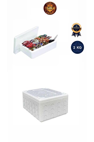 figanlar ambalaj Eps Strafor Köpük Kutu Kapaklı/Kurban Eti ve Balık Saklama Kutusu 2kg 25x20cm 1 adet