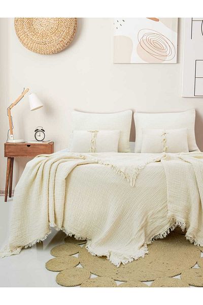 Befera Design 4 Layer Muslin 100% Cotton Double Pique Bedspread 200X220