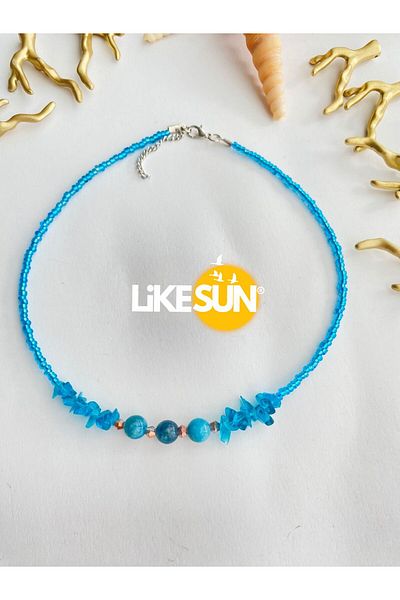 LiKESUN Ocean Breath – Natural Blue Stone Necklace
