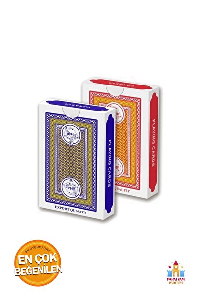 PapatyamPartiEvi Kaliteli Kağıt Iskambil Oyun Kartları Kızılay A/30 - İki Des...