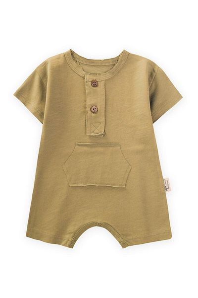 Cigit Kangaroo Pocket Dirty Stitched Jumpsuit 0-3 Years Sundres