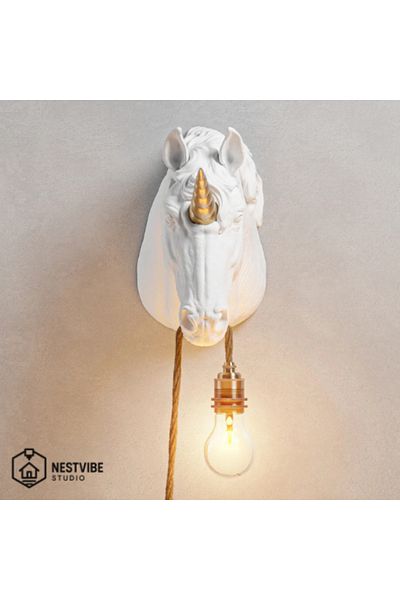 DREAM MODE Unicorn Headed Stylish and Modern Wall Lamp Nestvi̇be Special Series