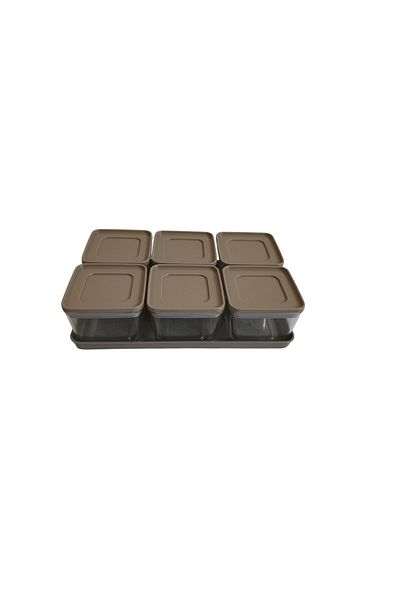 Leony 6 Compartment 13 Piece Breakfast Set / Storage Container Set with Tray and Vacuum Lid