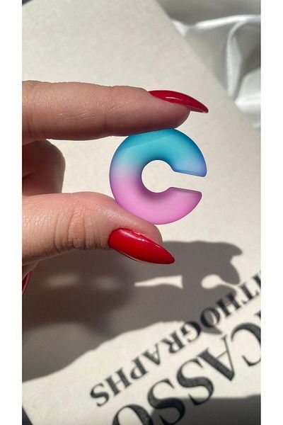 TAKIMOON Matte Double Color Hoop Cartilage Earrings