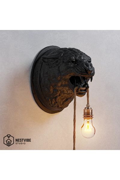 DREAM MODE Leopard Head Stylish and Modern Wall Lamp Nestvi̇be Special Series