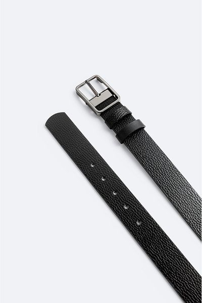 Avva Men's Black Double Sided 100% Leather Belt A42Y9310