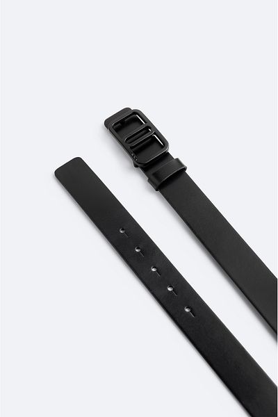 Avva Men's Black Buckle 100% Leather Belt A42Y9318