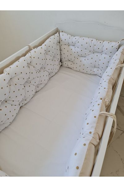 yasetex tasarım 80X140 Crib Compatible 4 Piece Crib Edge Protection Set – 100% Cotton – Washable