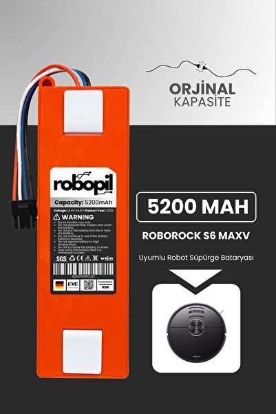ROBOPİL Roborock S6 Maxv Pil Batarya Kutulu [Orjinal Kapasite] 5200mah Robot ...
