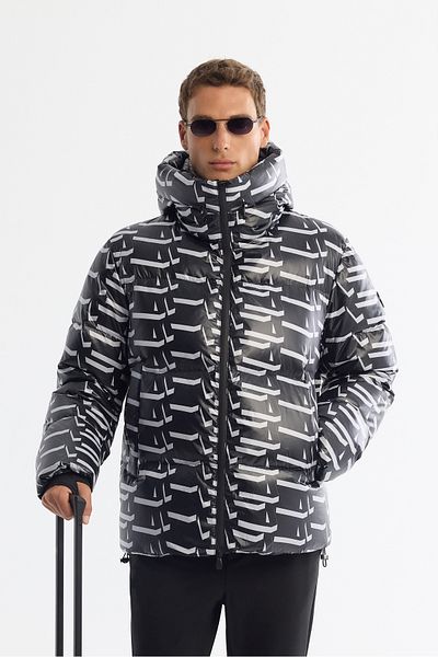 Avva Men's Black Water Repellent Windproof -20 Degree Resistant Goose down Coat A42Y6063
