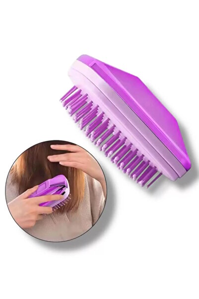 CAŞ DEKORASYON Perie de păr cu oglindă de culoare violetă, cu cutie de autocu...