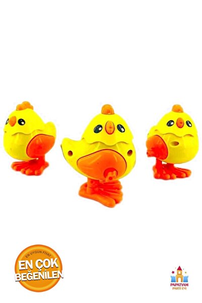 PapatyamPartiEvi Kurmalı Yürüyen Kurmalı Oyuncak Civciv Sarı Renk Sevimli Civ...
