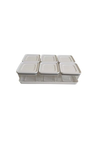 Leony 6 Compartment 13 Piece Breakfast Set / Storage Container Set with Tray and Vacuum Lid