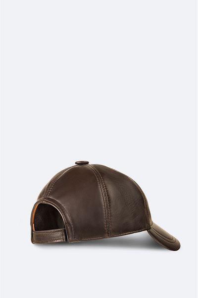 Avva Men's Brown 100% Leather Sports Cap A42Y9285