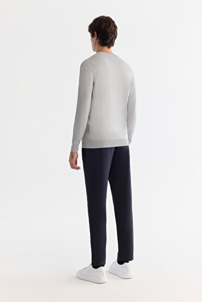 Avva Erkek Gri Bisiklet Yaka Jakarlı Rayon Triko Regular Fit Kazak A42Y5072
