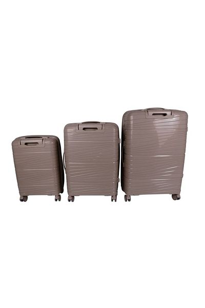 Generic W.o.k Travel - Travel Trolley Bag 3 Pcs Set with Polypropylene Material - 20" 24" 28" - COFFEE