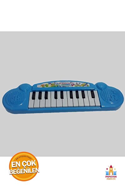 PapatyamPartiEvi Mavi Renkli Eğlence Ilk Elektronik Oyuncak Piyanom - Çocuklar İçin Yaratıcı Müzik Seti