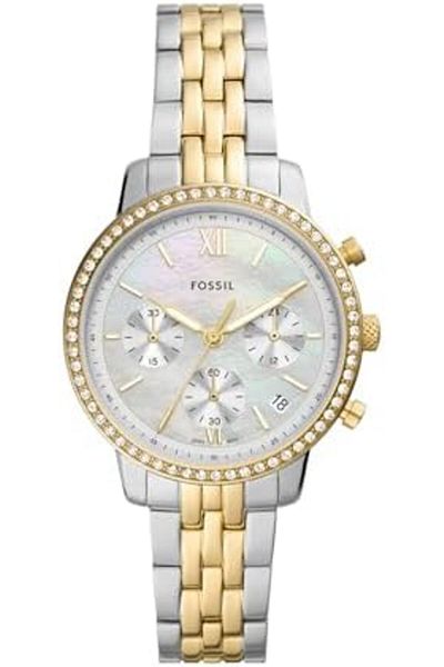 Fossil Neutra Analog Women's Watch ES5216 (Mother of Pearl Dial Gold Colored Strap)