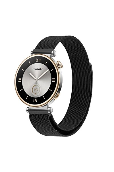 Nezih Case Huawei Watch Gt4 / Gt5 / Gt6 41mm Uyumlu Mıknatıslı Milanes Örgü Hasır Metal Kordon 18mm