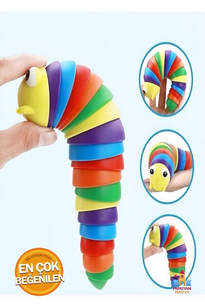 PapatyamPartiEvi لعبة كاتربيلر ملونة من مونتيسوري - مثالية لتخفيف التوتر والأ...