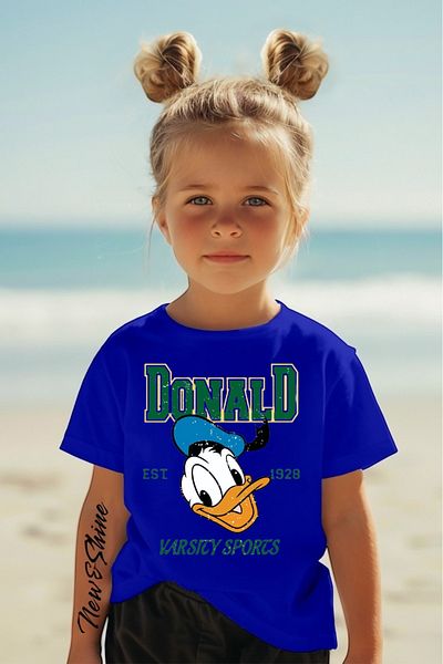New Shine 1 tricou este un cadou pentru achiziții de 6 și peste în coș - Tricou supradimensionat pentru copii cu imprimeu Donald Duck