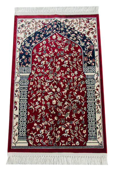 semazen Ravza Patterned Carpet Type Woven Prayer Rug - Red