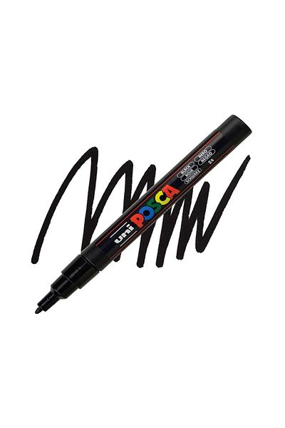 UNİ-BALL POSTER MARKER POSCA PC-3M 09-1.3 BLACK 6 PACK