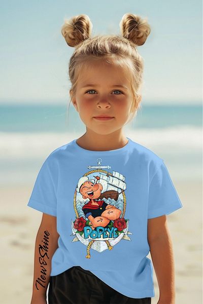New Shine 1 tricou este un cadou pentru achiziții de 6 și peste în coș - Tricou pentru copii oversize cu imprimeu Popeye