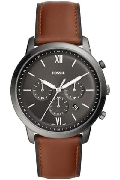 Fossil ساعة رجالية نيوترا كرونوغراف، ستانلس ستيل بلون دخاني، FS5512