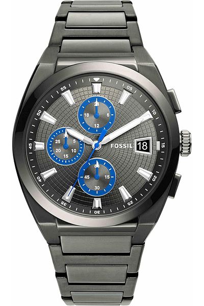 Fossil Men's Everett Quartz Stainless Steel Chronograph Watch, Color: Smoke (Model: FS5830)