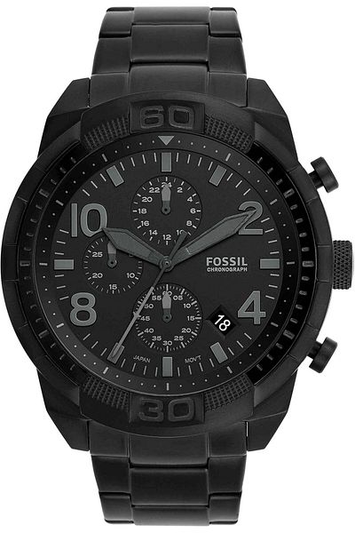 Fossil Men's Bronson Quartz Stainless Steel Chronograph Watch, Black (Model: FS5712)