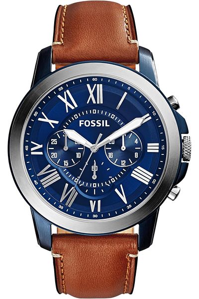 Fossil Leather Mens Quartz Watch