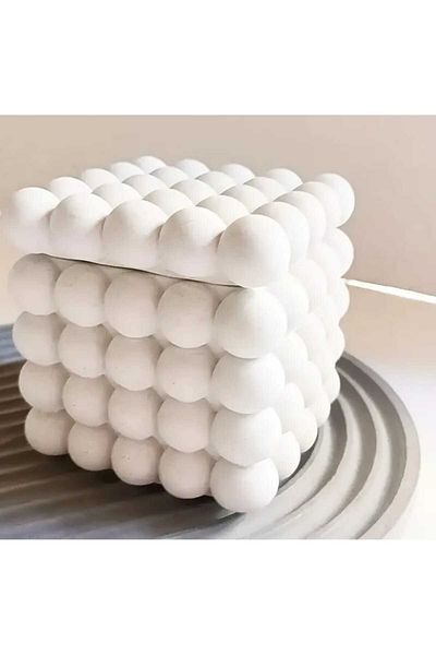 rakaymu Decorative Bubble Organizer Box with White Lid