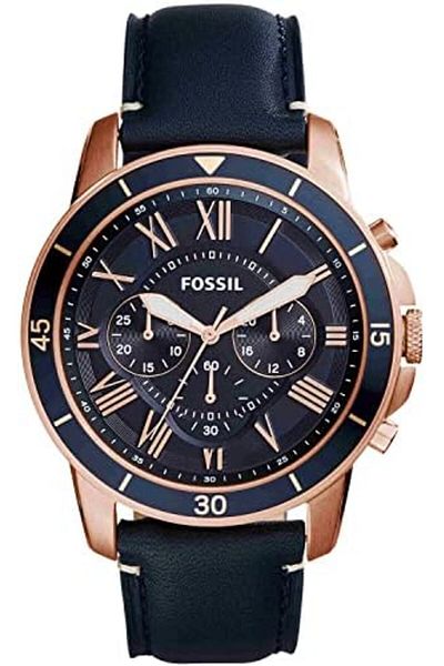 Fossil Men's Grant Sport Stainless Steel and Leather Chronograph Quartz Watch