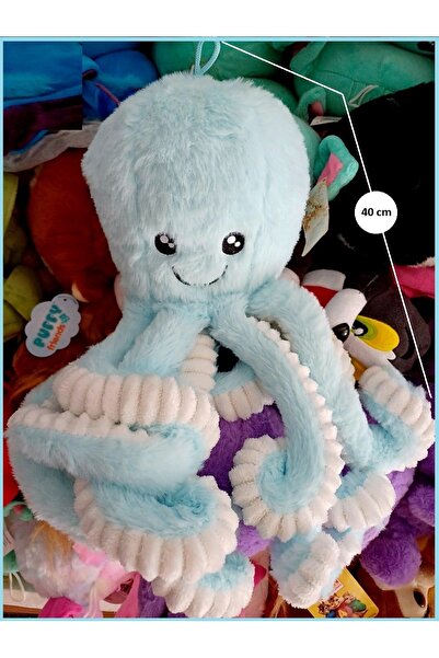 OYUNCAKSAHİLİ AHTAPOT PELUŞ OYUNCAK BÜYÜK HEDİYELİK SEVİMLİ MAVİ AHTAPOT PELU...